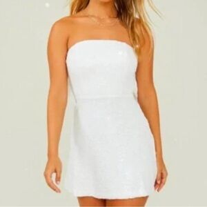 Altar’d State Lilia Strapless Sequin Dress Bow Back